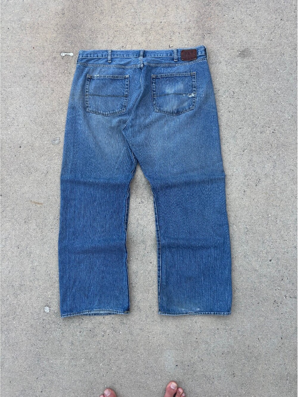 RRL Vintage Faded Blue Denim Jeans with Straight Leg Fit